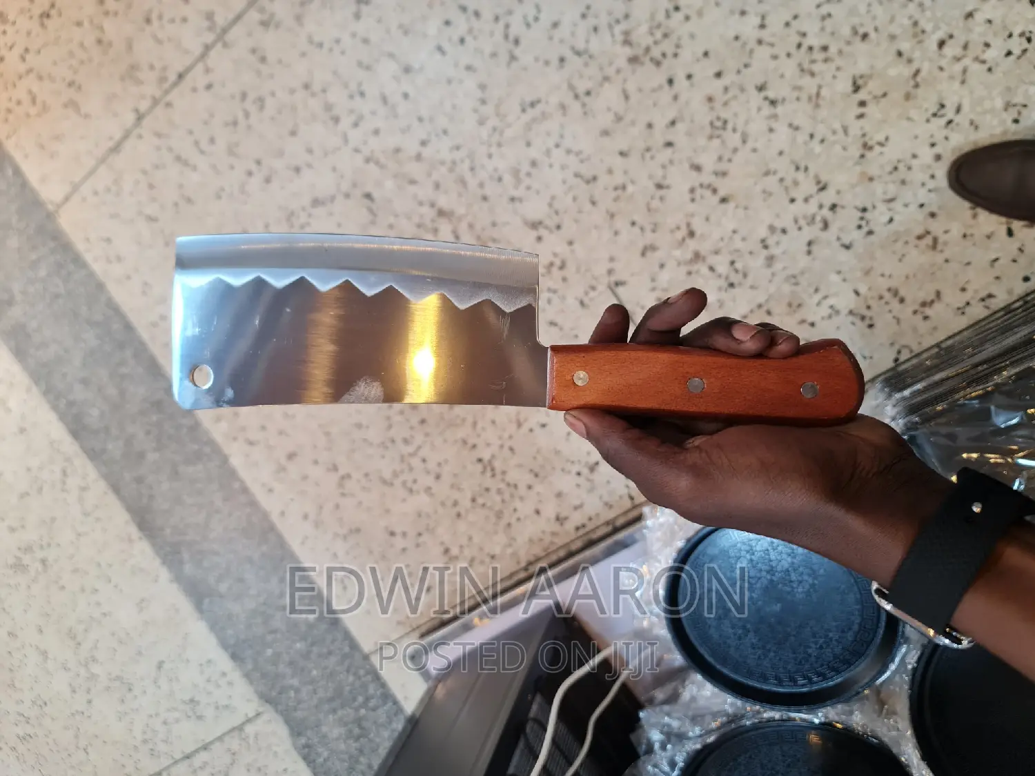 Butcher Knife With Wooden Handle