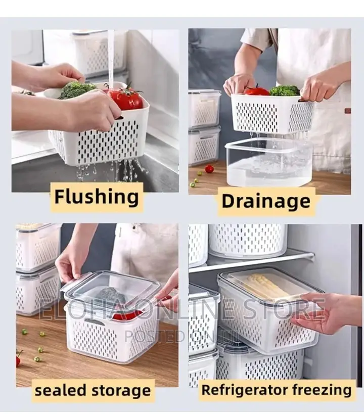 Multifunctional 2 in 1 Fridge Drainbasket/Storage Containers