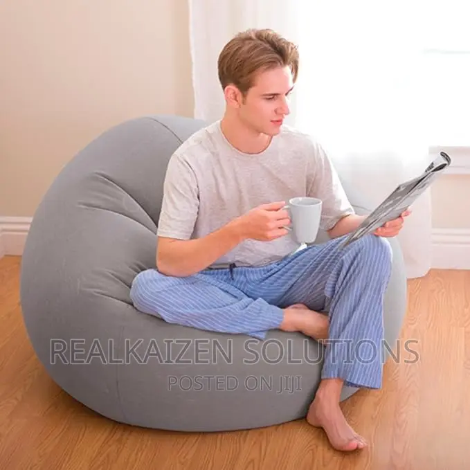 Intex Inflatable Contoured Gray Beanless Bag Lounge Chair