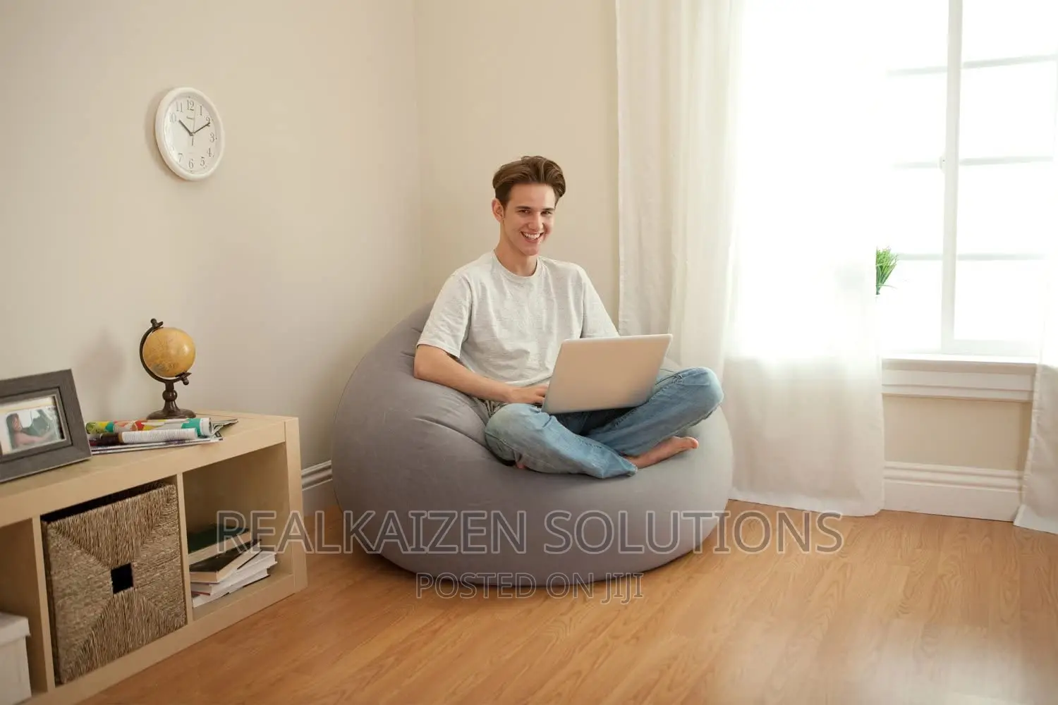 Intex Inflatable Contoured Gray Beanless Bag Lounge Chair