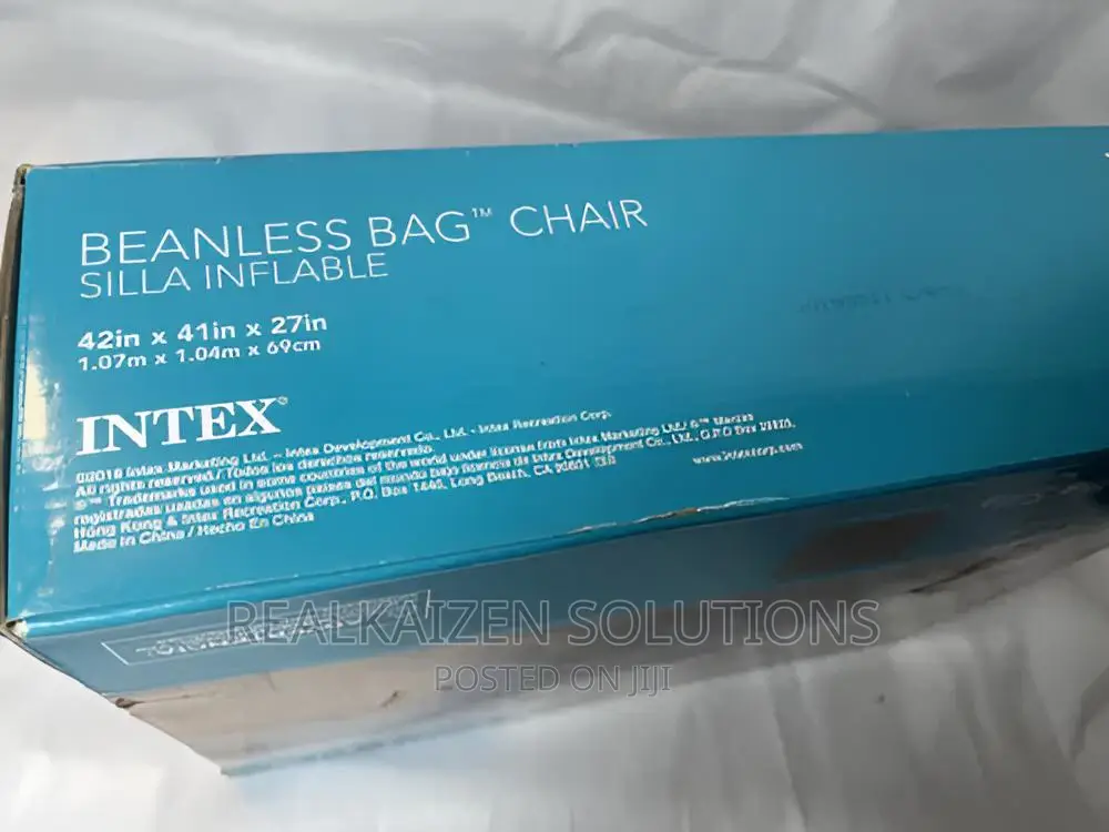 Intex Inflatable Contoured Gray Beanless Bag Lounge Chair