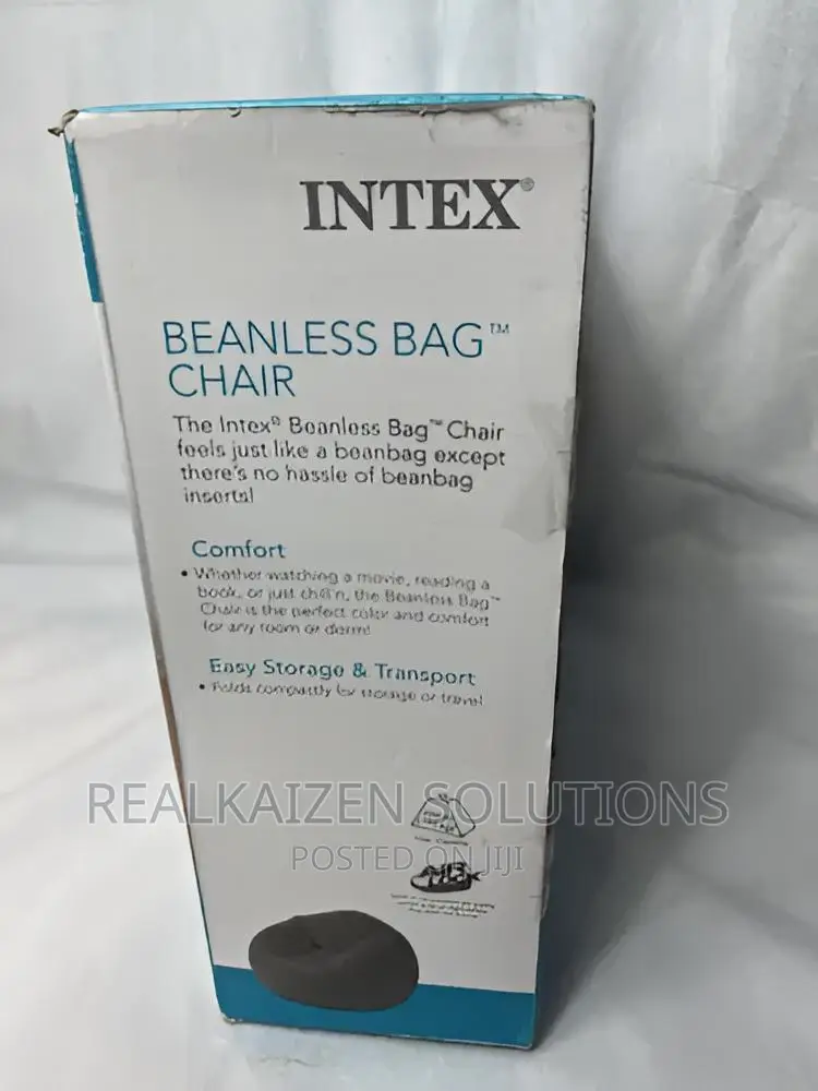 Intex Inflatable Contoured Gray Beanless Bag Lounge Chair