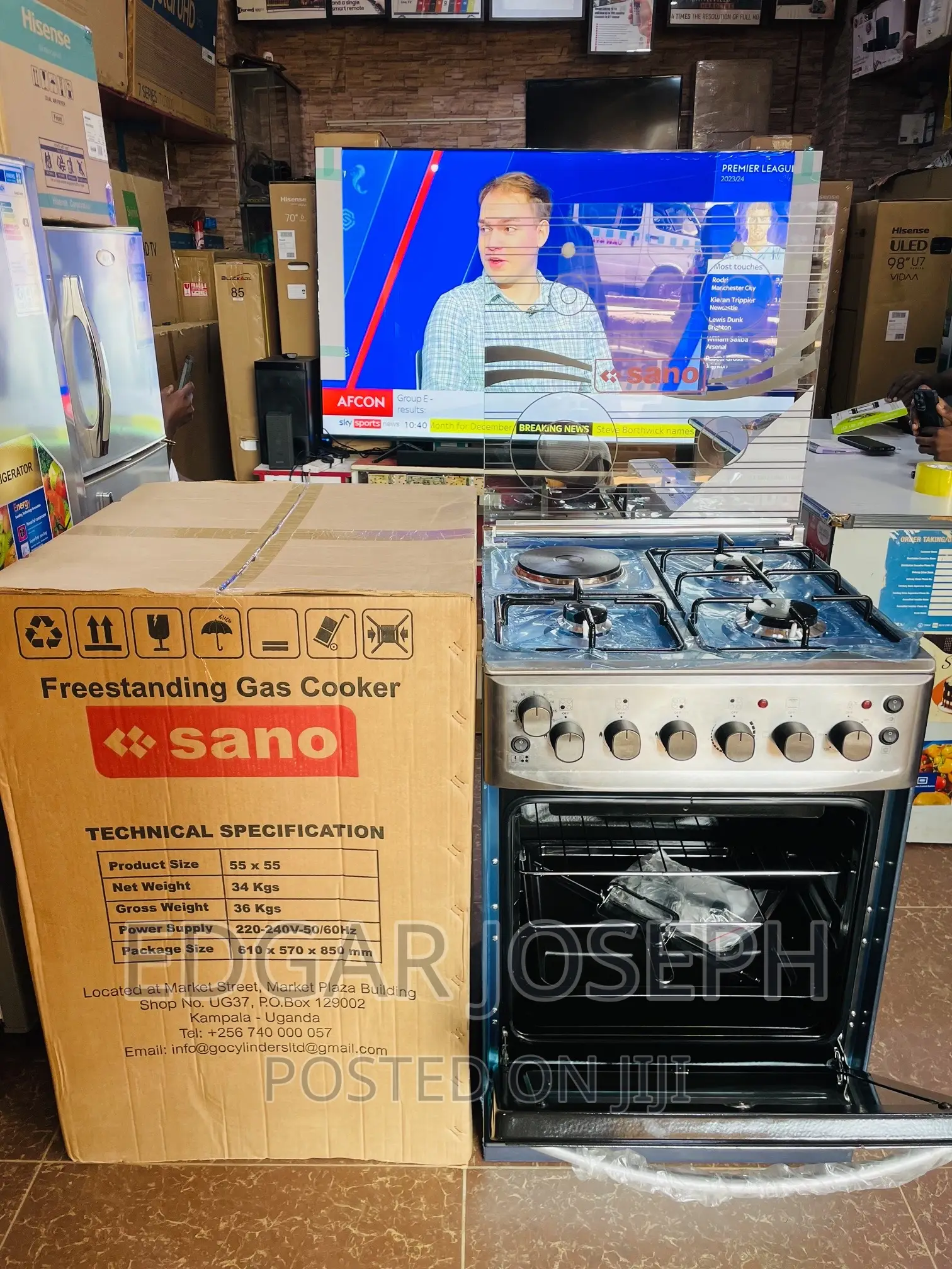 Sano 55 by 55 Gass Cooker 3 Gass 1 Electric