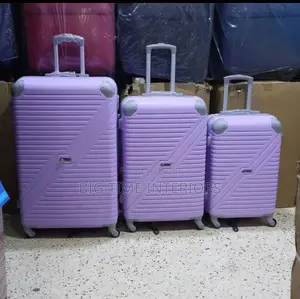 3in1 Purple Plastic Suitcase Set