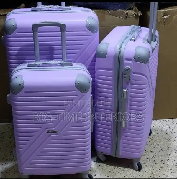 3in1 Purple Plastic Suitcase Set