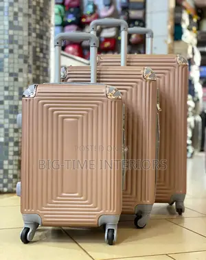 3in1 Brown Plastic Suitcase Sets