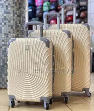 3in1 Cream Plastic Suitcase Set