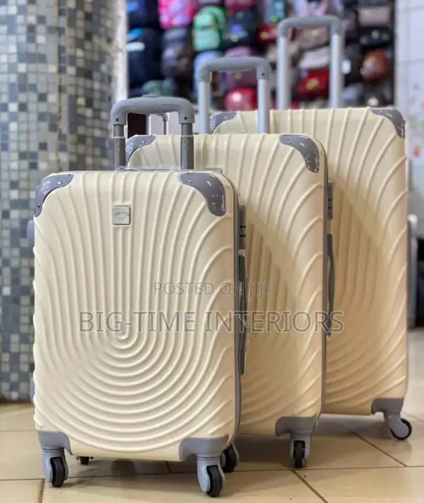 3in1 Cream Plastic Suitcase Set