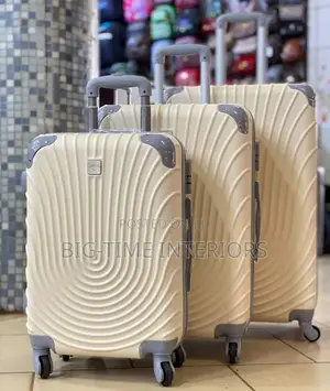 3in1 Cream Plastic Suitcase Set