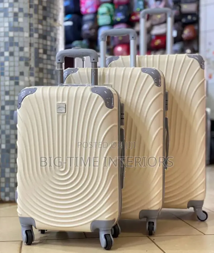 3in1 Cream Plastic Suitcase Set