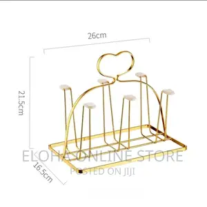 Golden Metal Mug Holder/Wine Glass Storage Drying Rack
