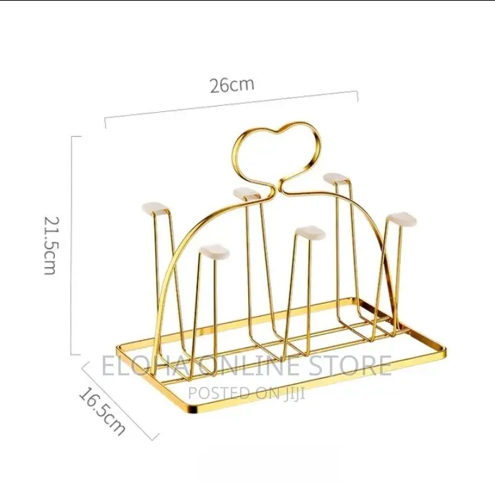 Golden Metal Mug Holder/Wine Glass Storage Drying Rack