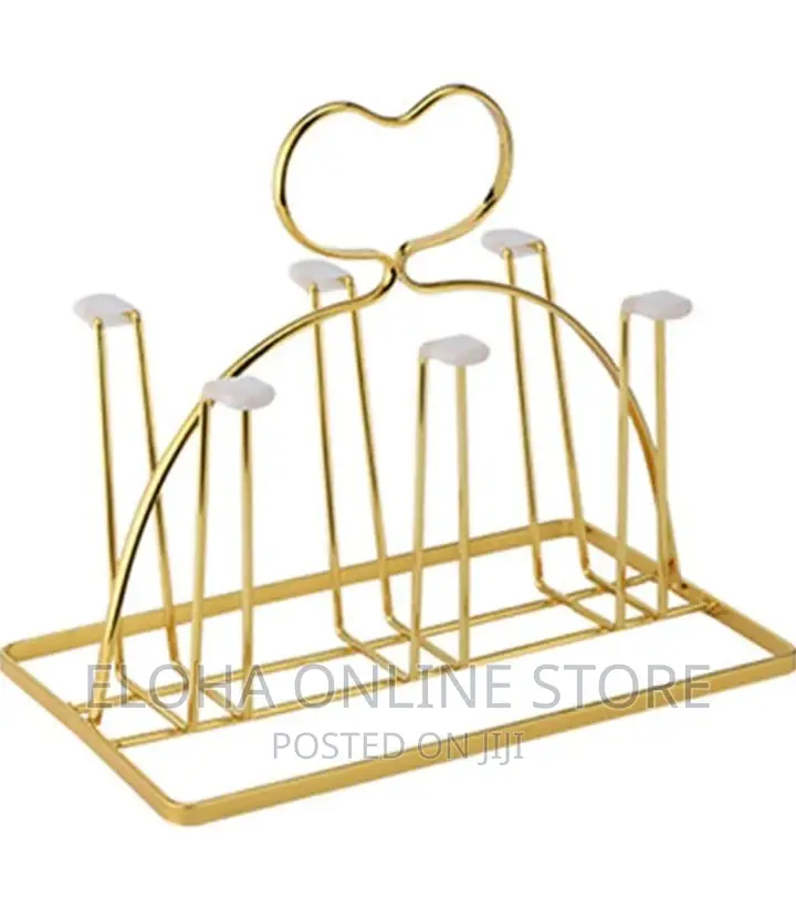 Golden Metal Mug Holder/Wine Glass Storage Drying Rack