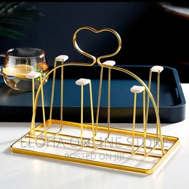 Golden Metal Mug Holder/Wine Glass Storage Drying Rack