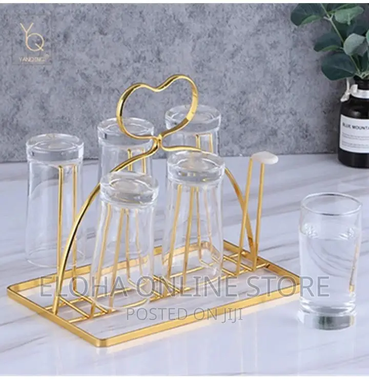 Golden Metal Mug Holder/Wine Glass Storage Drying Rack