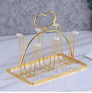 Golden Metal Mug Holder/Wine Glass Storage Drying Rack
