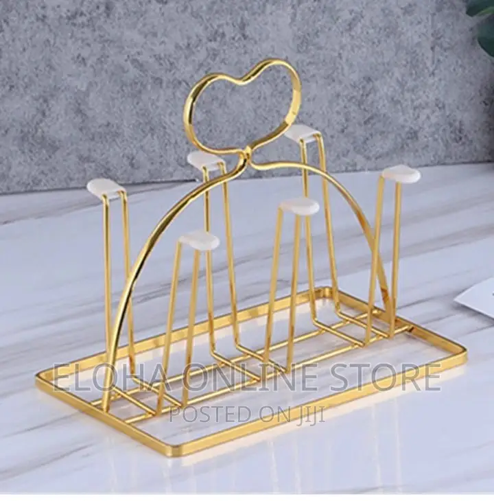 Golden Metal Mug Holder/Wine Glass Storage Drying Rack