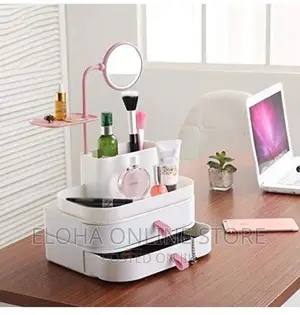 Multifunctional Cosmetic Jewelry Drawer Box With Mirror