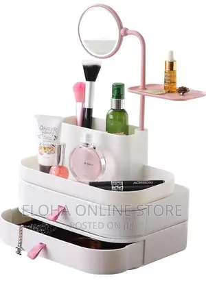Multifunctional Cosmetic Jewelry Drawer Box With Mirror