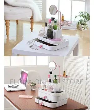 Multifunctional Cosmetic Jewelry Drawer Box With Mirror
