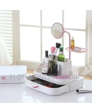 Multifunctional Cosmetic Jewelry Drawer Box With Mirror