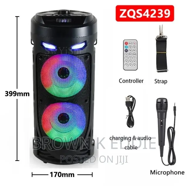 60W High-Power Outdoor Mobile Portable Bass Speaker