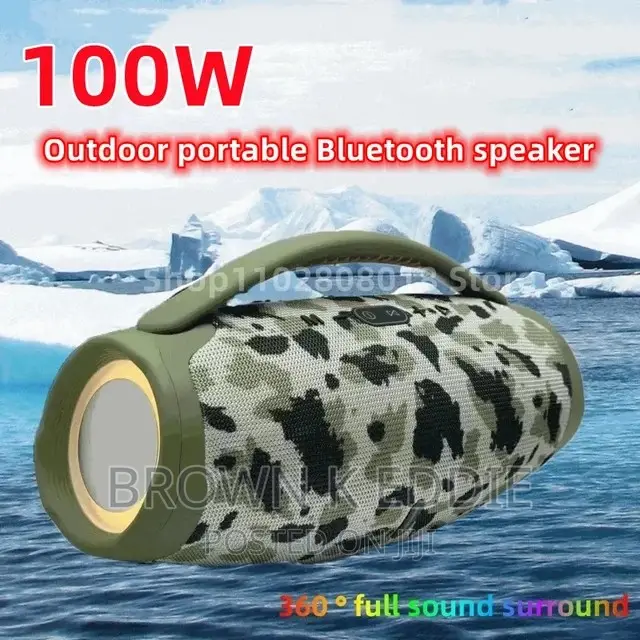 Portable Waterproof 100W High Power Bluetooth Speaker RGB