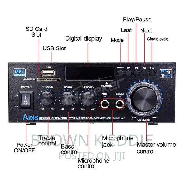 Woopker AK45 Hifi Digital Amplifier Max Power 90wx2 Channel