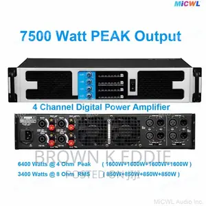 CA6400 4 Channel 6000 Digital Big Power Amplifier Peak