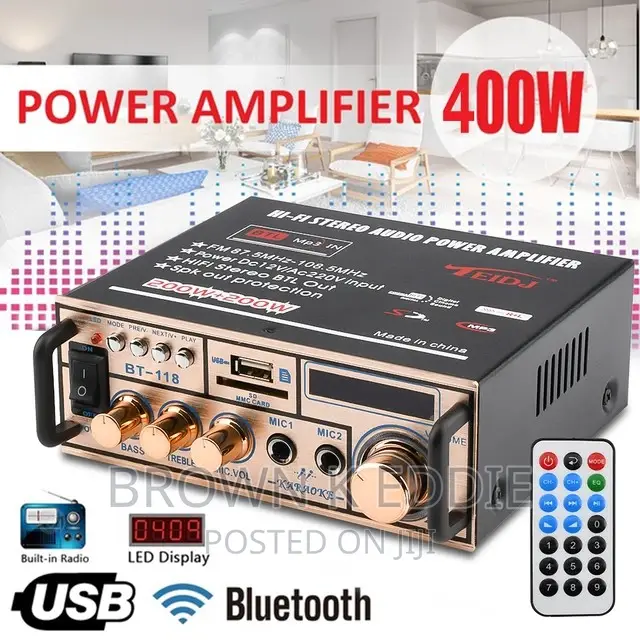 12V 220V 2ch LCD Display Digital Amplifier