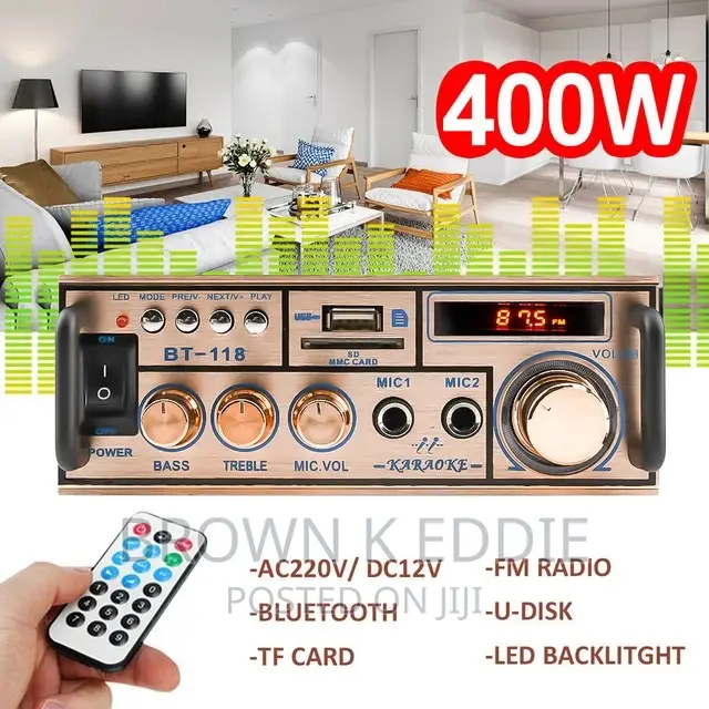 12V 220V 2ch LCD Display Digital Amplifier