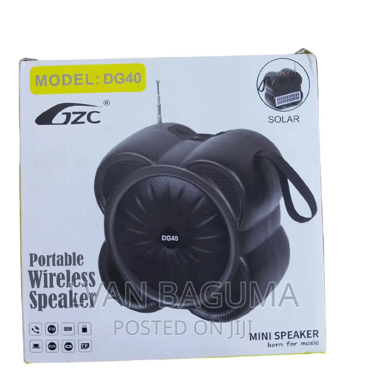 DG-40 Mini Portable Wireless Speaker - Solar Power