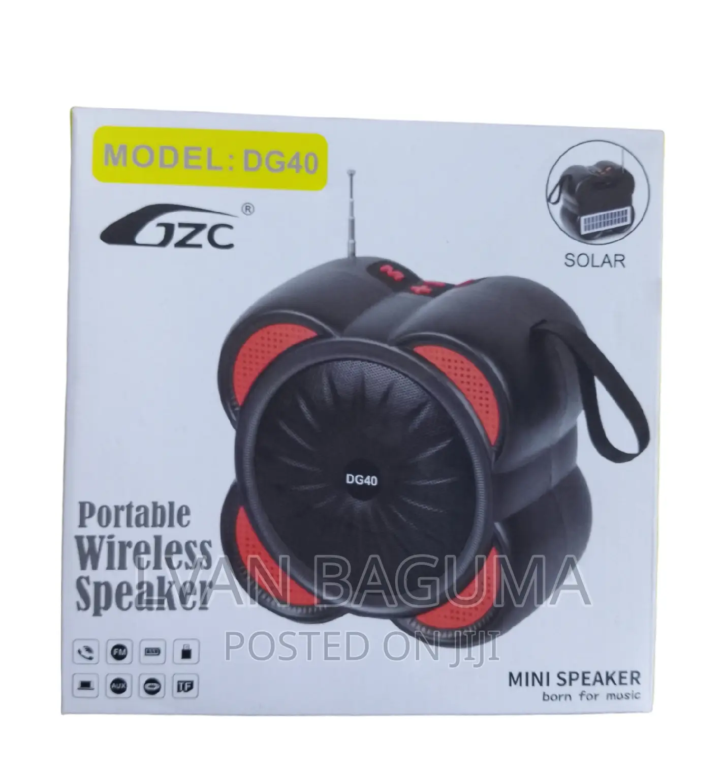 DG-40 Mini Portable Wireless Speaker - Solar Power