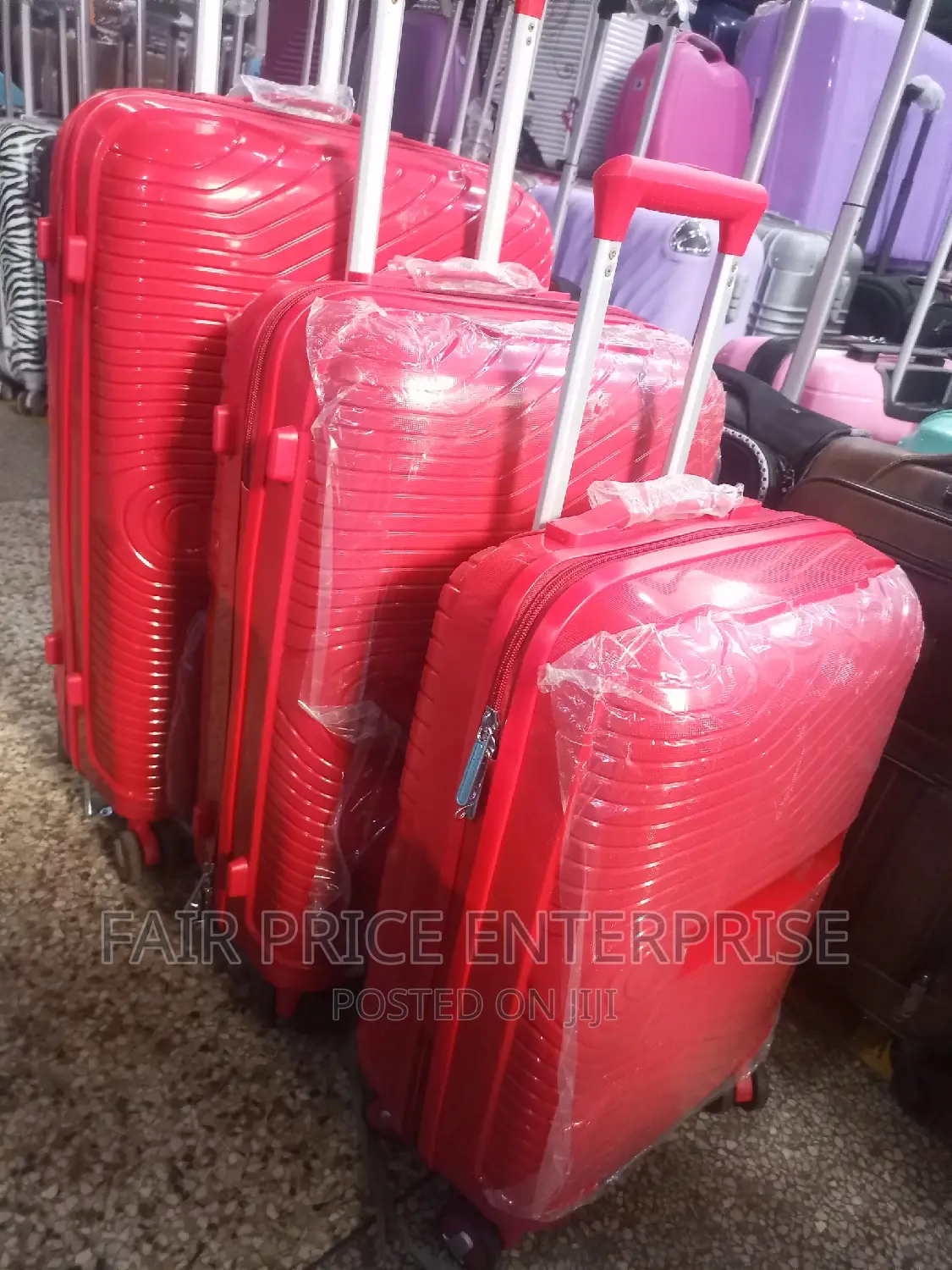 Rubber Plastic Suitcases in Full Set