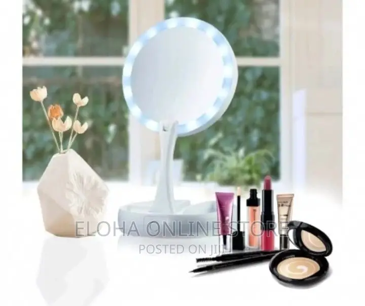 Fold Away LED Light Makeup Mirror