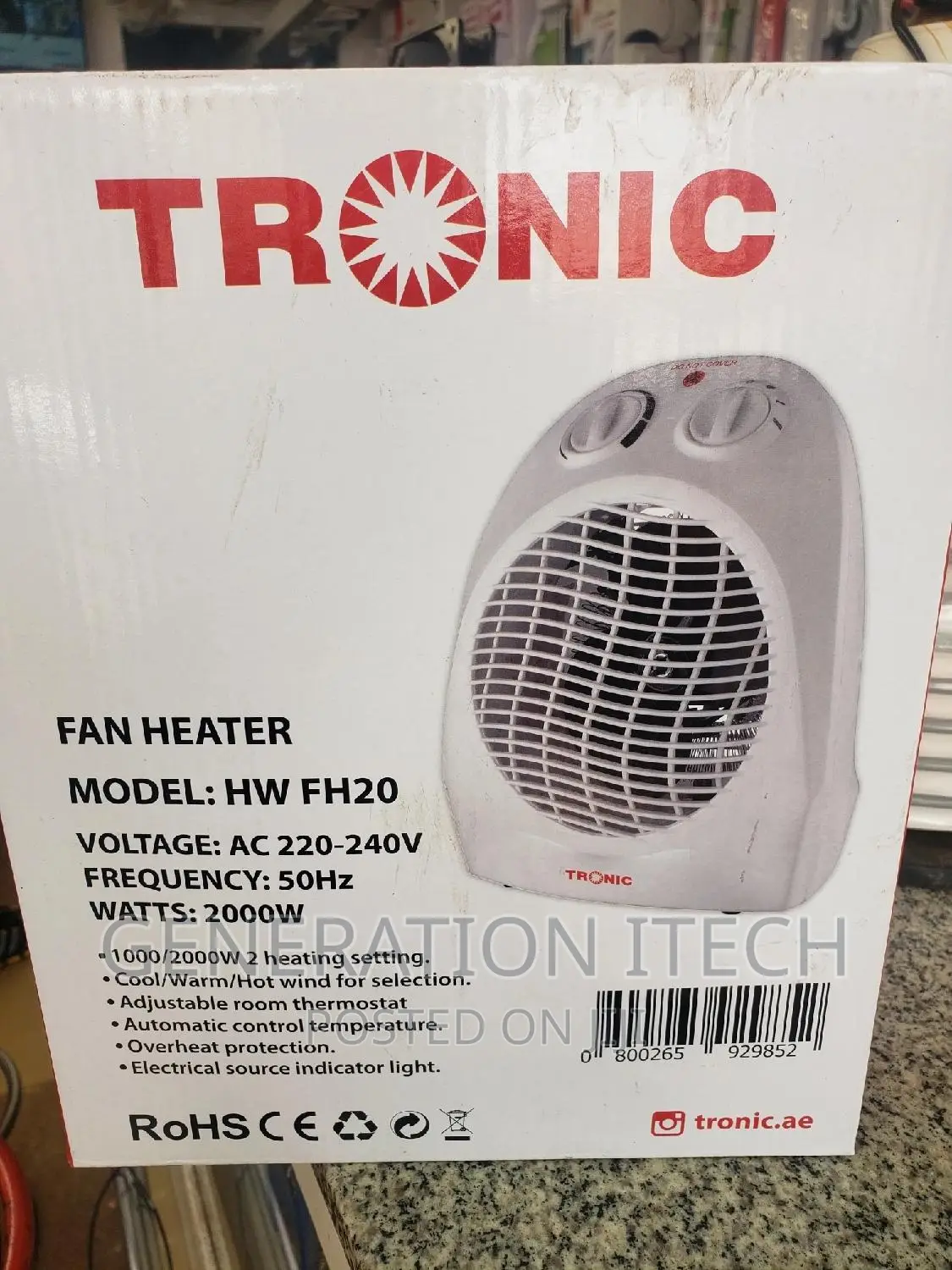 Fan Heater- Room Heater- HW FH20, 2000watts
