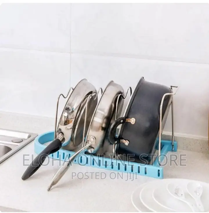 Adjustable Frying Pan Pot Dish Rack Holder