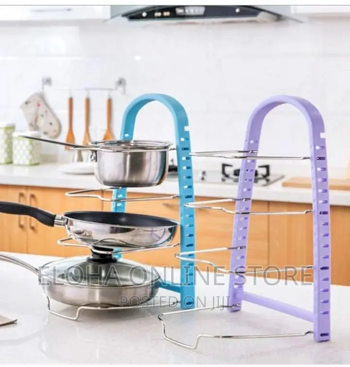 Adjustable Frying Pan Pot Dish Rack Holder