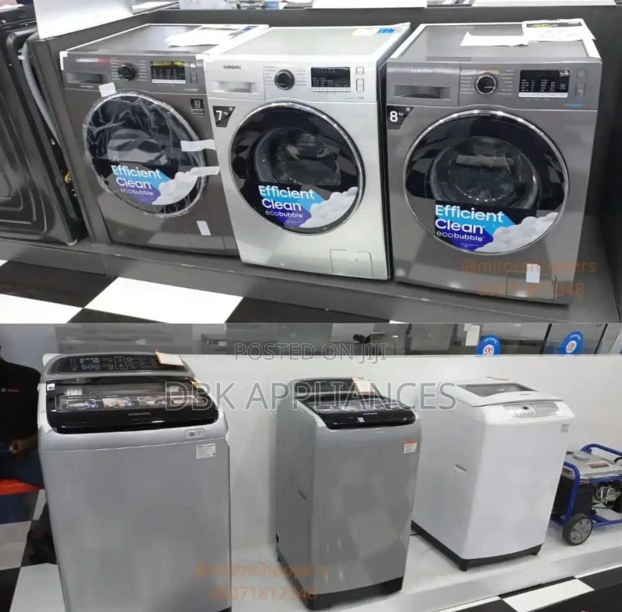 Samsung 7kgs, 8kgs 9kgs Washing Machines Available