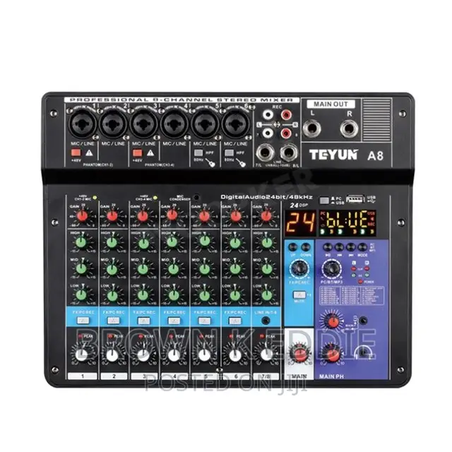 Audio Mixer 8channel Sound Mixing Console Support Bluetooth