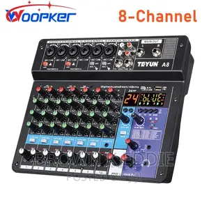 Audio Mixer 8channel Sound Mixing Console Support Bluetooth