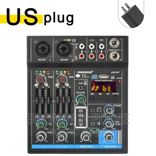 4 Channel Mixing Console 48V 5.0 Bluetooth RCA 3.5
