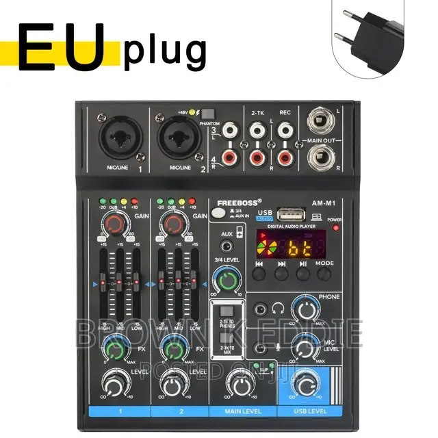 4 Channel Mixing Console 48V 5.0 Bluetooth RCA 3.5