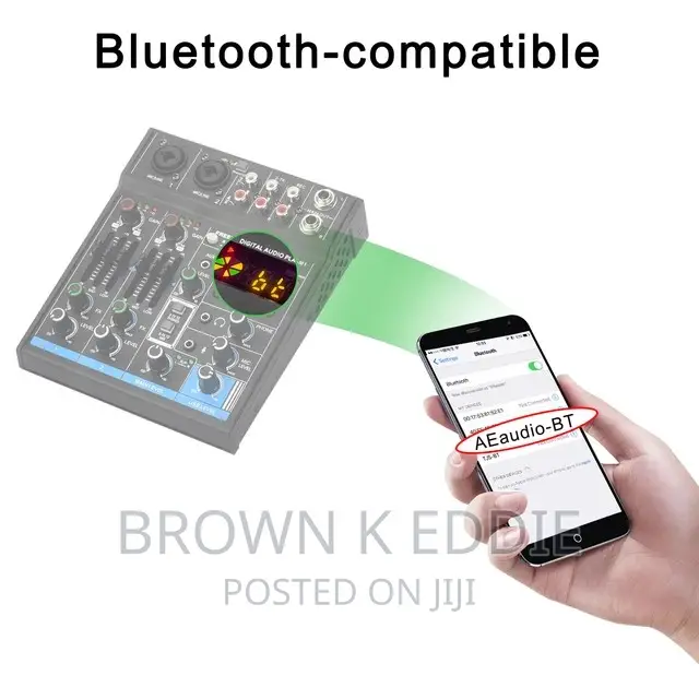 4 Channel Mixing Console 48V 5.0 Bluetooth RCA 3.5