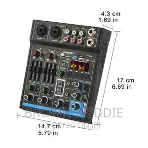 4 Channel Mixing Console 48V 5.0 Bluetooth RCA 3.5