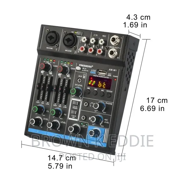 4 Channel Mixing Console 48V 5.0 Bluetooth RCA 3.5