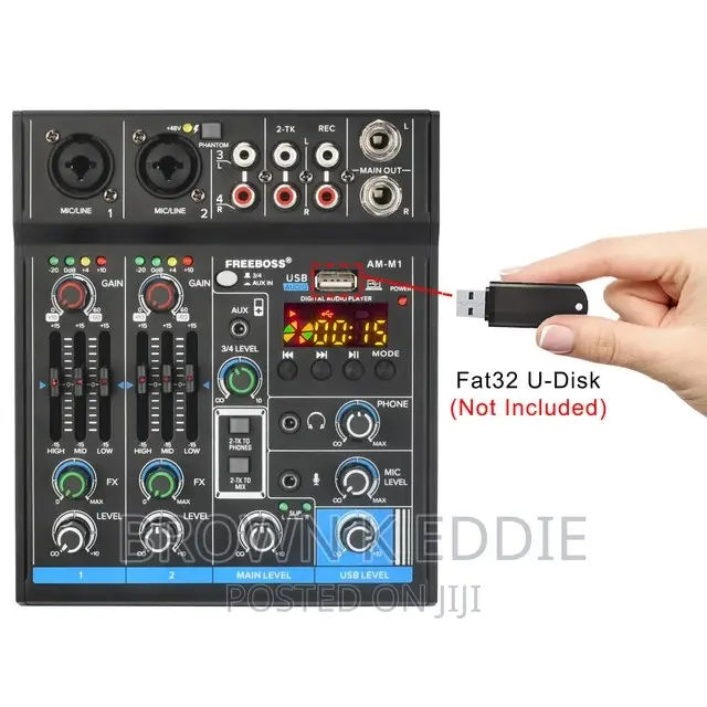 4 Channel Mixing Console 48V 5.0 Bluetooth RCA 3.5