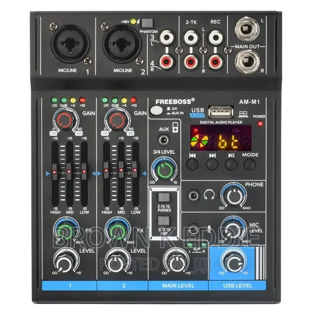 4 Channel Mixing Console 48V 5.0 Bluetooth RCA 3.5