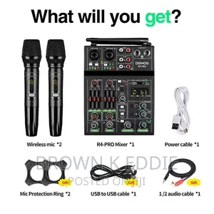 4 Channel Audio Mixer With Wireless Microphone