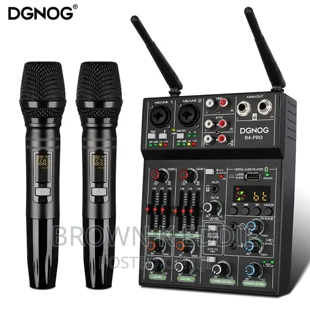 4 Channel Audio Mixer With Wireless Microphone